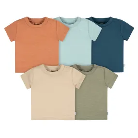 5-Pack Baby Neutral Blue & Green Short Sleeve Tees