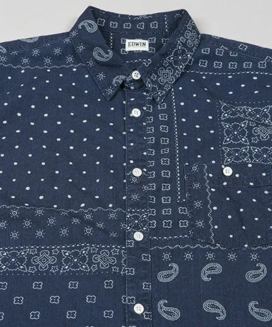 Bandana Print Chambray Simple Shirt