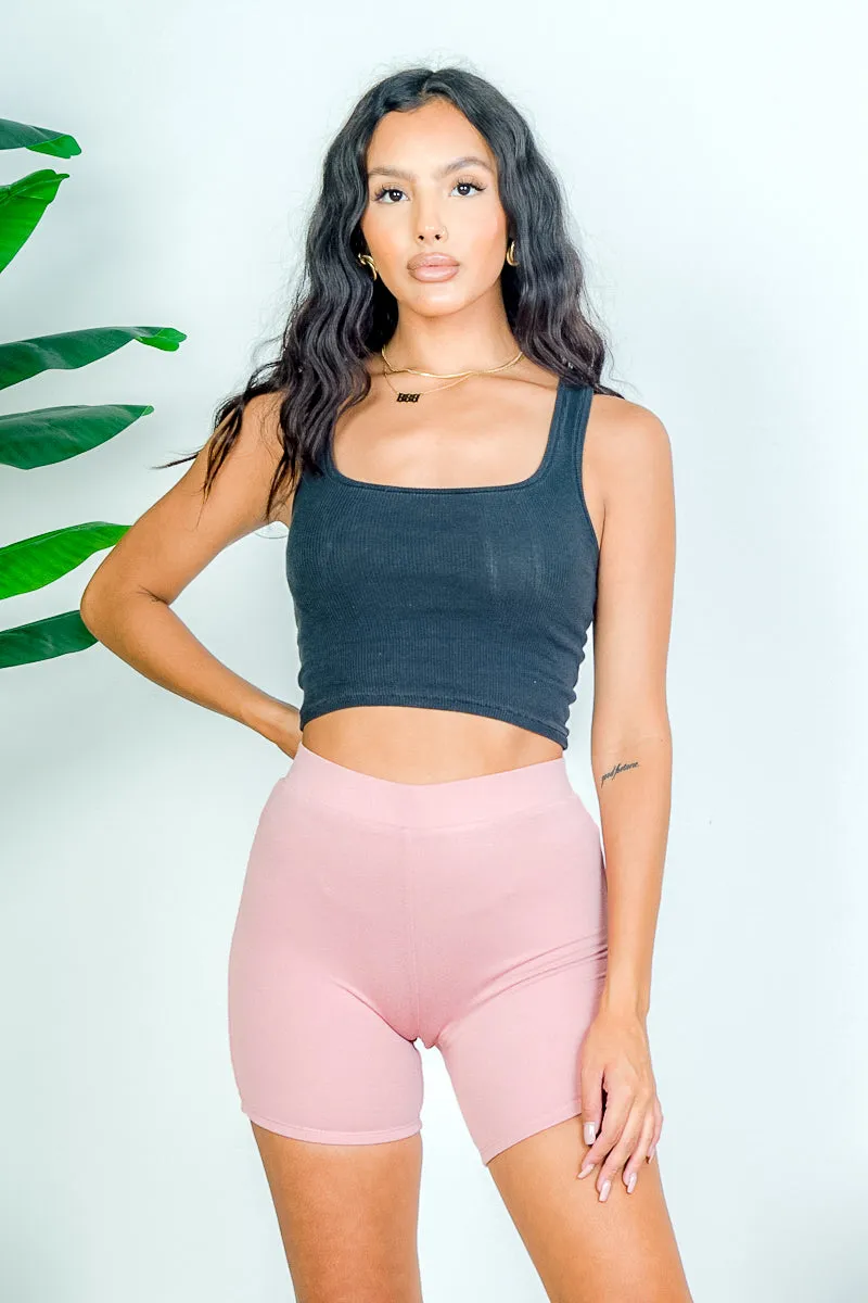 Basic High Waist Biker Shorts (6771PY)