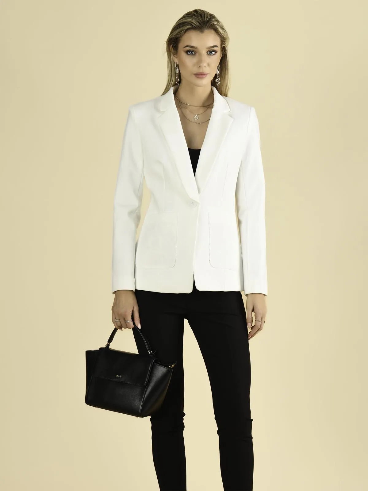 Baylin Tailored Blazer, Ivory