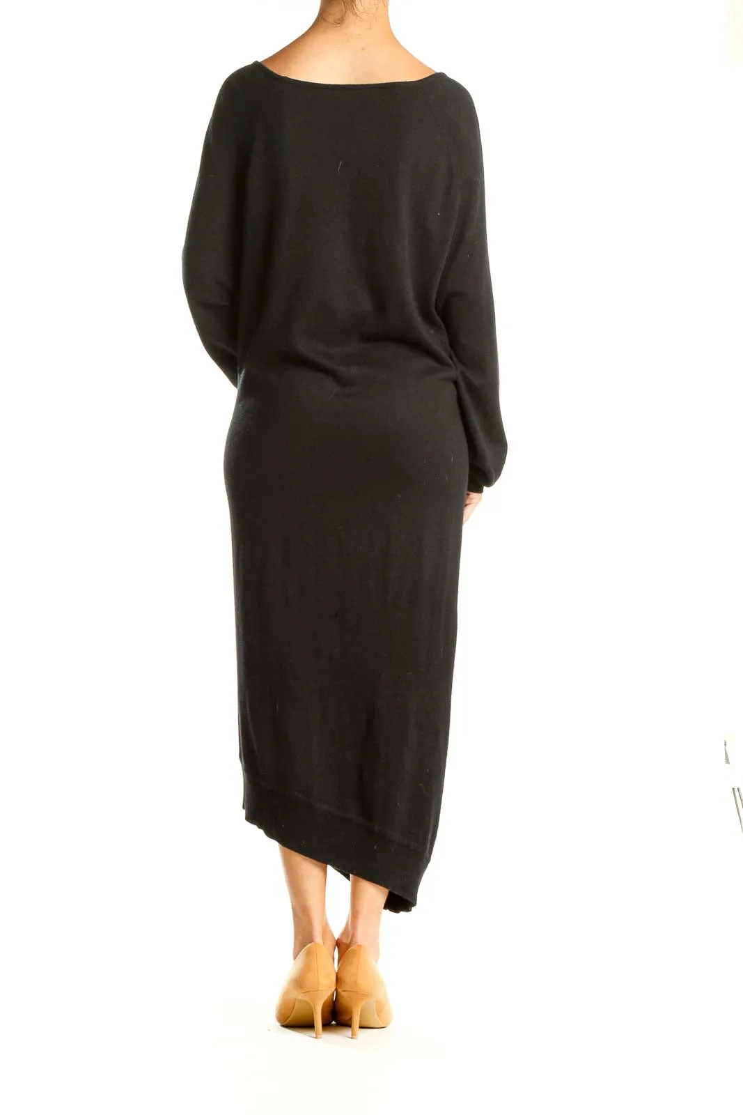 Black Classic Long Sleeve A-Line Dress