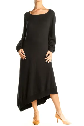 Black Classic Long Sleeve A-Line Dress