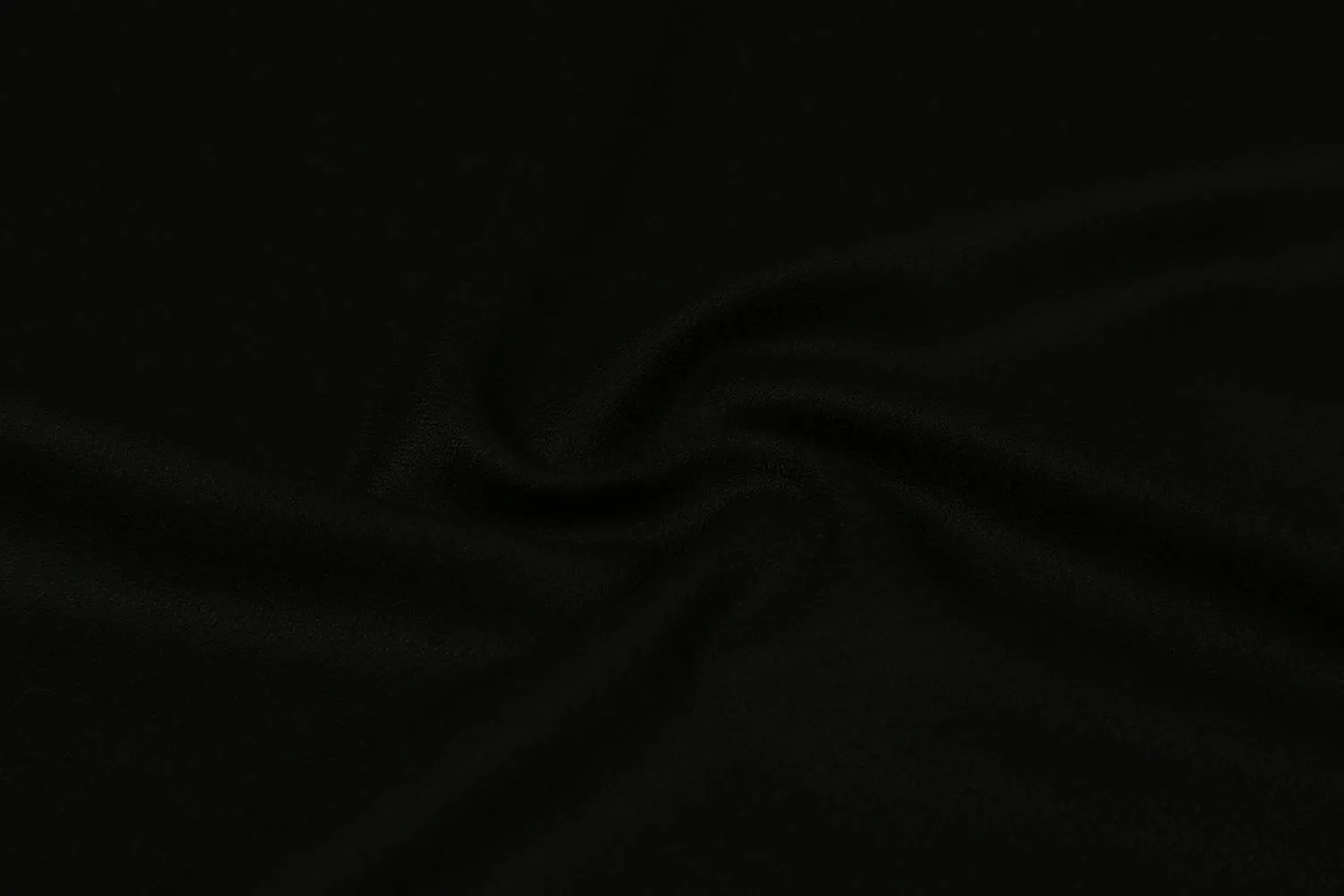 Black Plain Wool Crepe Fabric