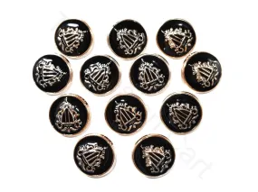 Black Shield Acrylic Coat Buttons