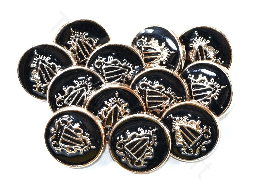 Black Shield Acrylic Coat Buttons