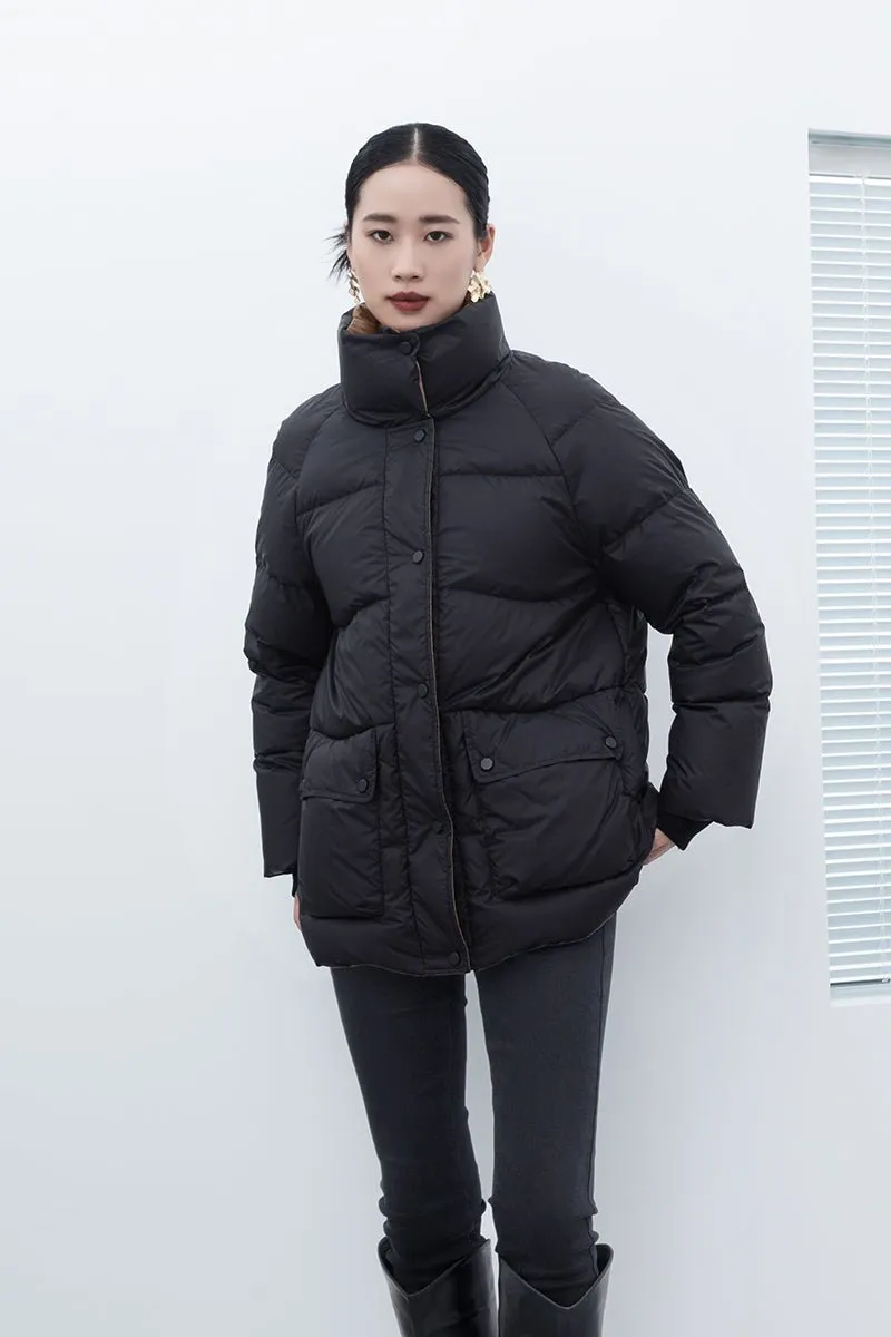 Black Short Goose Down Coats