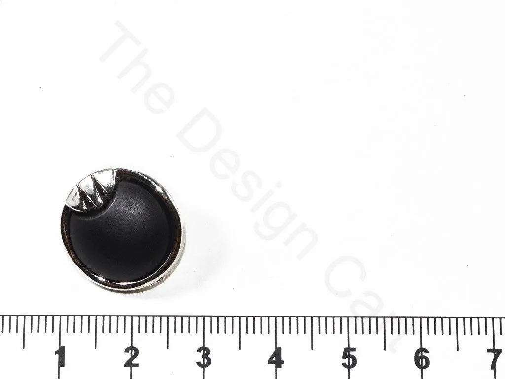 Black Silver Plain Designer Acrylic Coat Buttons