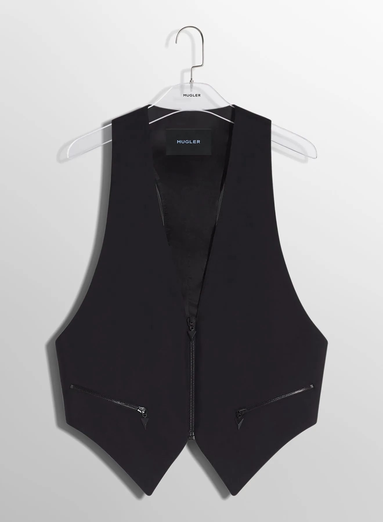 black tailored vest