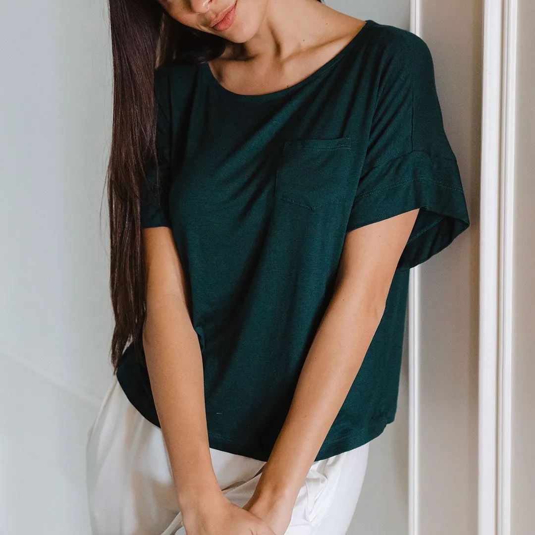 Boxy Tee, Hunter Green