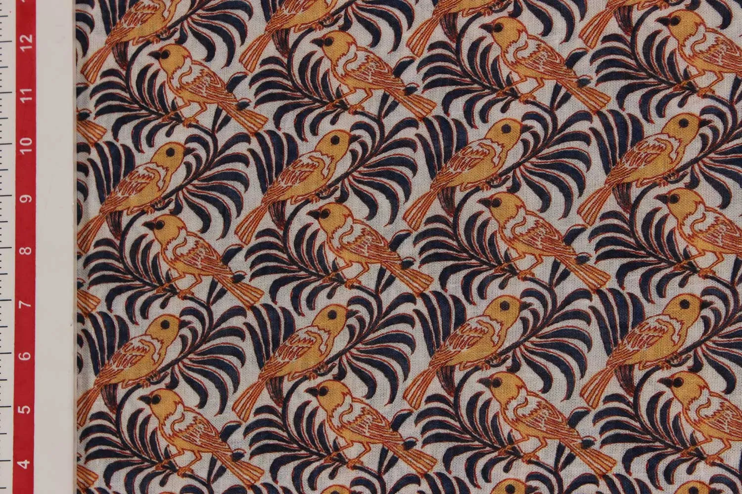 Brown Birds Prints Fabric