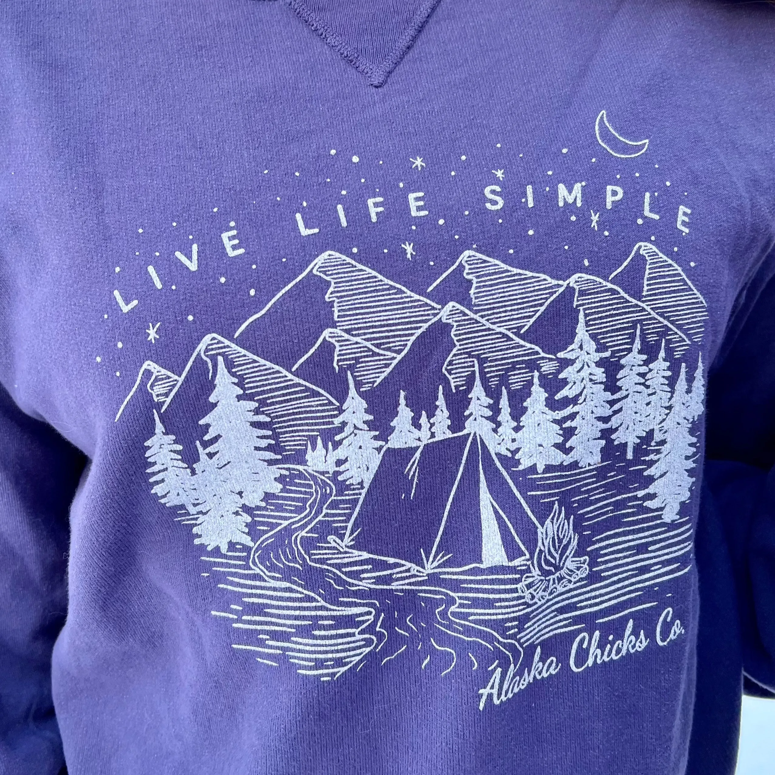 Camping Live Life Simple Crewneck