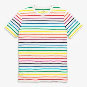 Clearance fit 2 grown-ups tee in rainbow stripe