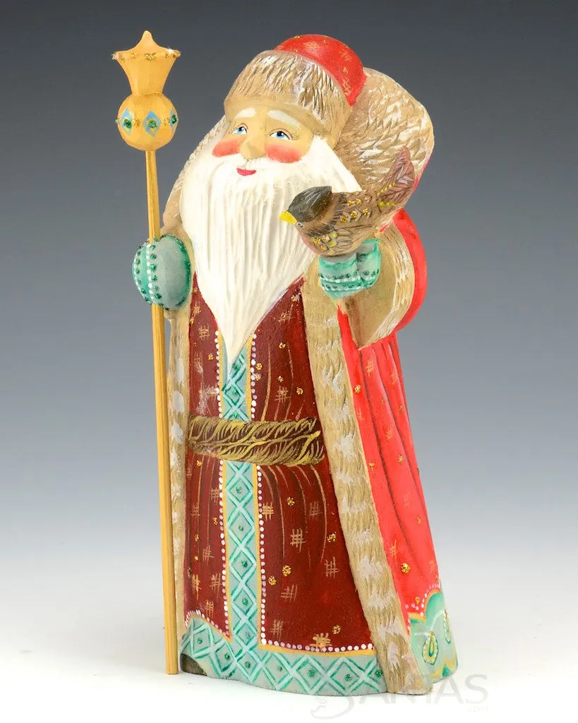 Comforting Santa Holding a Bird - 7.5 inches