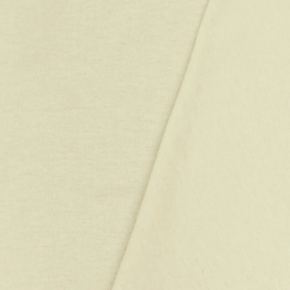 Cream Ivory Solid Stretch 1x1 Rib Knit Fabric