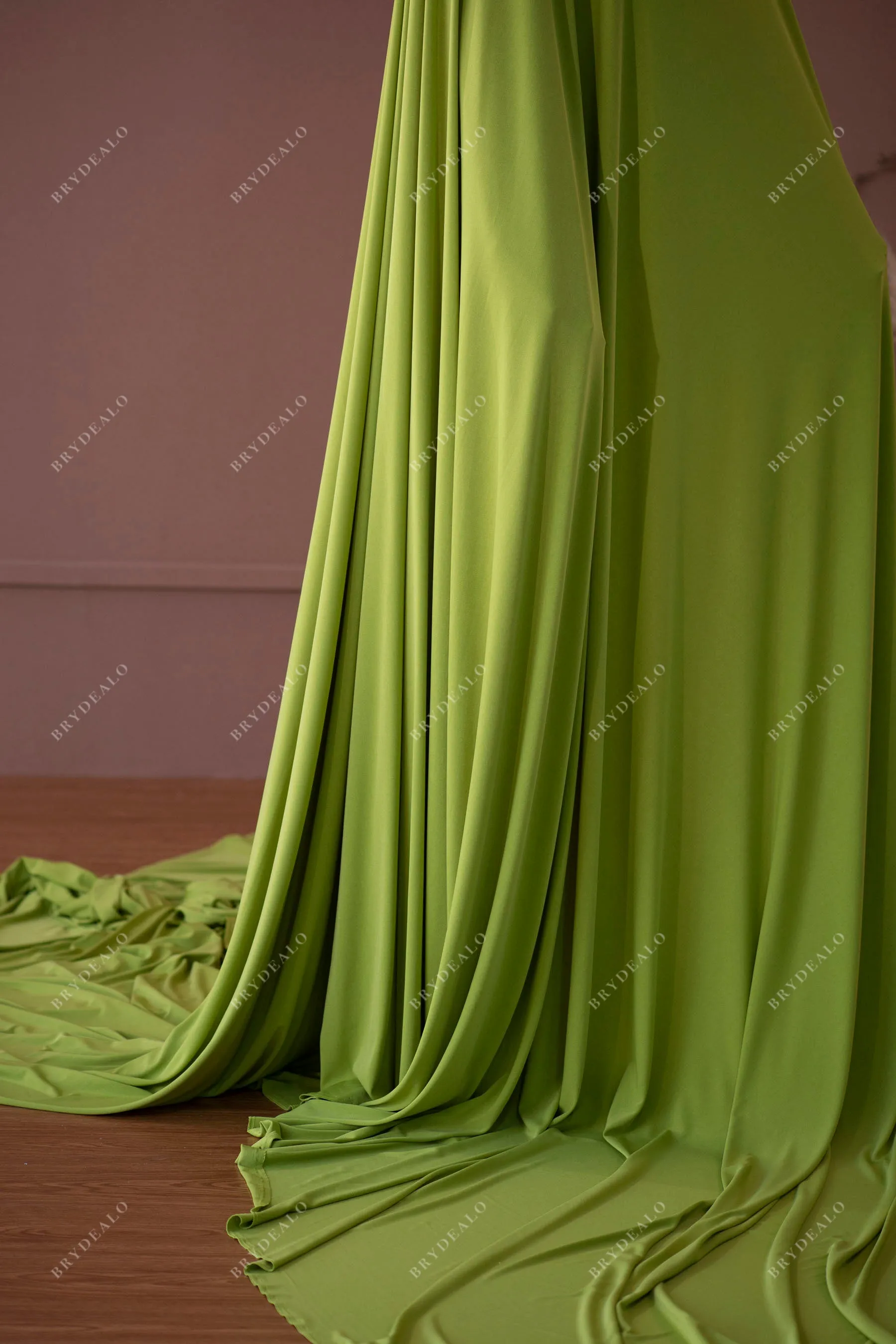 Designer Draping Elastic Moss Green Jersey Fabric