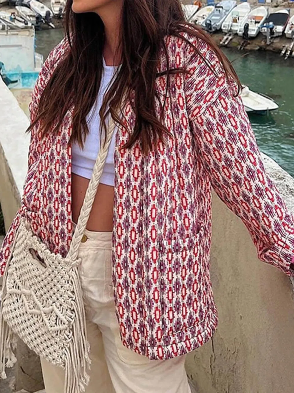 Elegant Printed Cotton Jacket