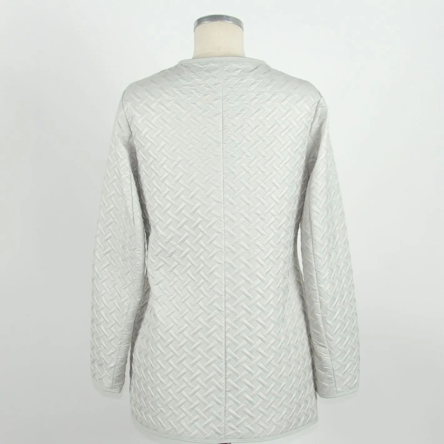 Elegant White Snap Button Jacket