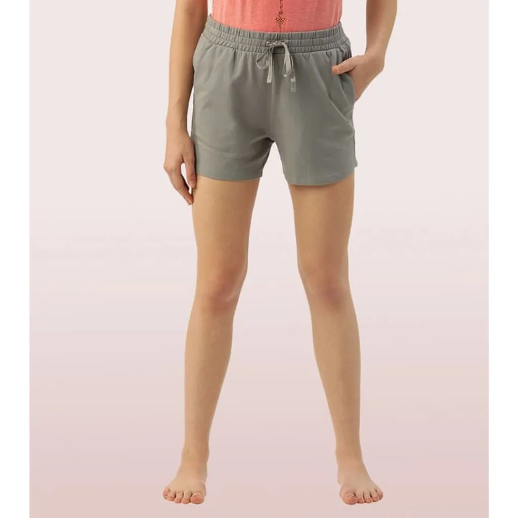 ENAMOR-E078 COMFY SHORTS | TERRY SHORTS WITH ADJUSTABLE WAISTBAND & POCKETS