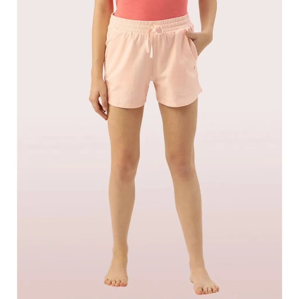 ENAMOR-E078 COMFY SHORTS | TERRY SHORTS WITH ADJUSTABLE WAISTBAND & POCKETS