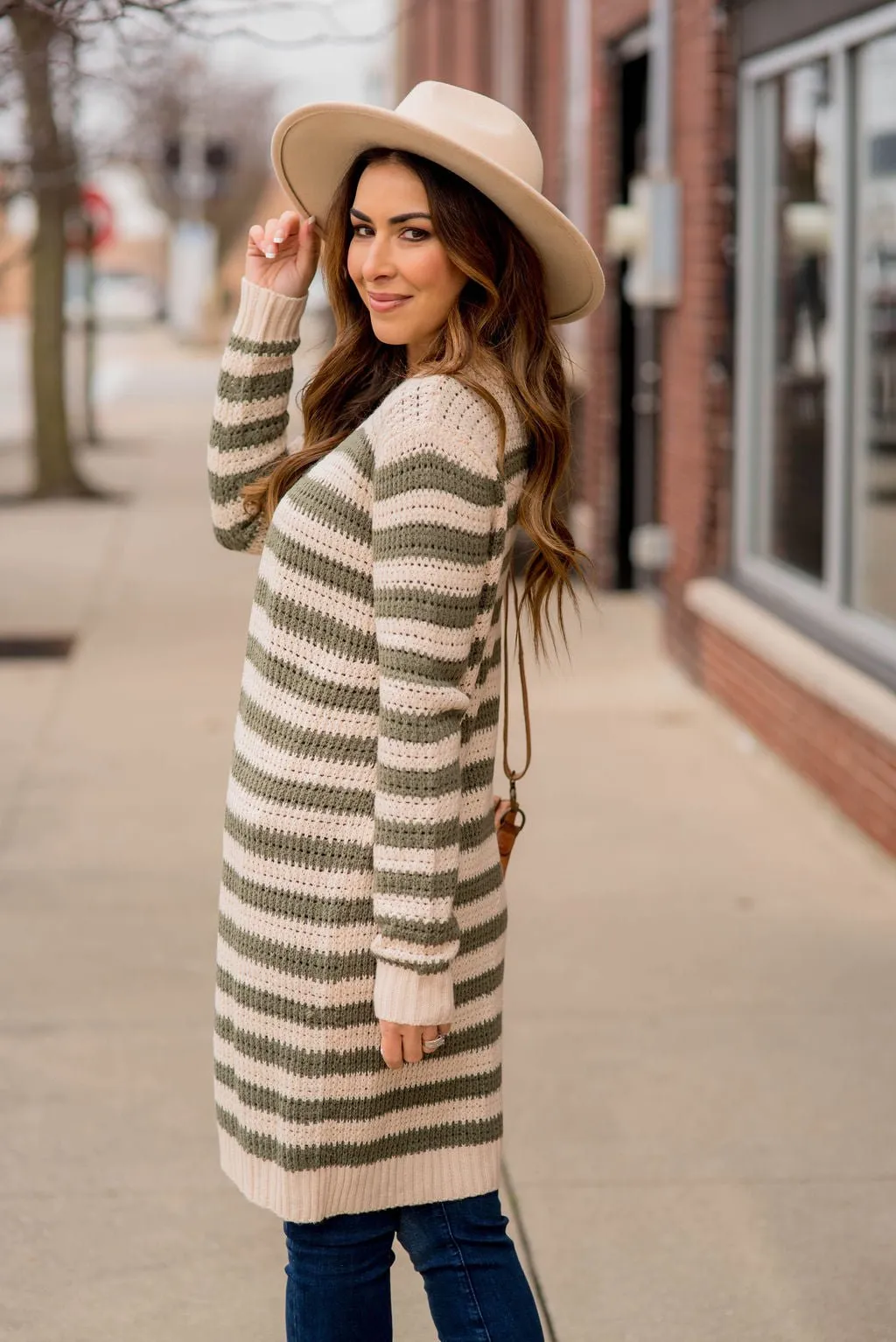 Every Day Loose Knit Striped Cardigan