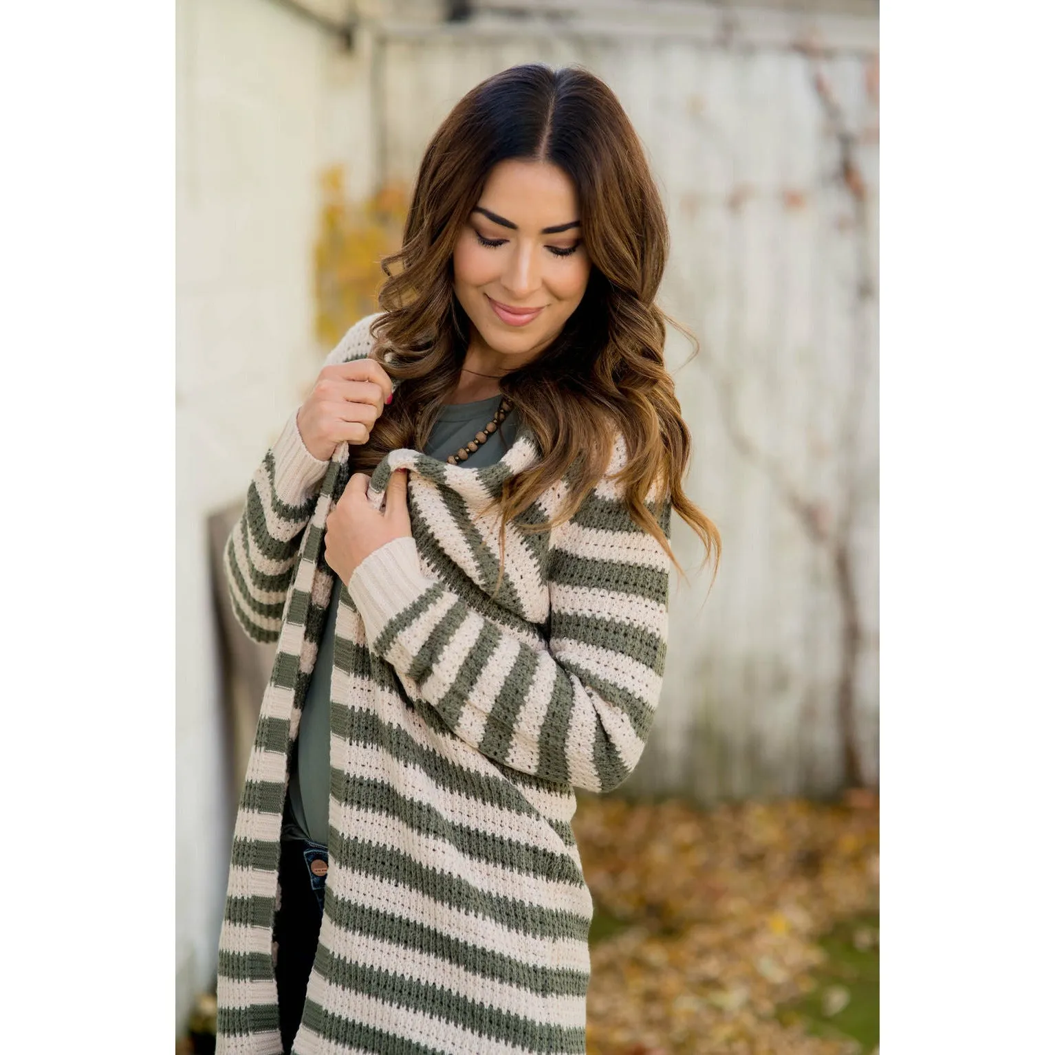 Every Day Loose Knit Striped Cardigan