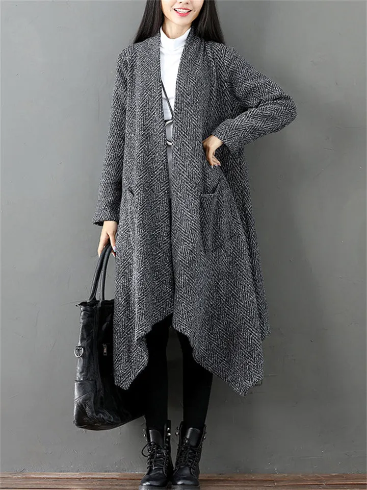 Female Cozy Elegant Irregular Mid-length Cape Coats