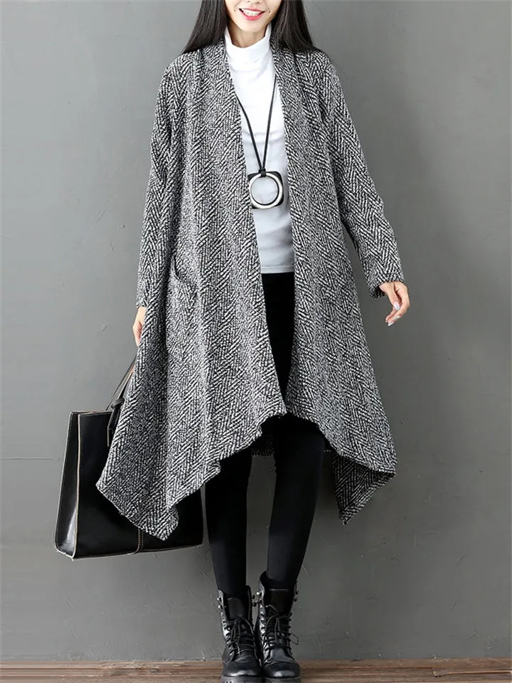 Female Cozy Elegant Irregular Mid-length Cape Coats