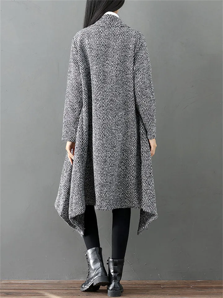 Female Cozy Elegant Irregular Mid-length Cape Coats