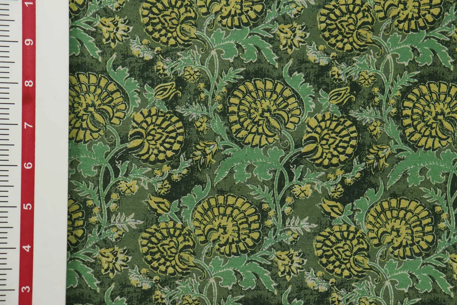 Fern Green Tussar Impressions Fabric