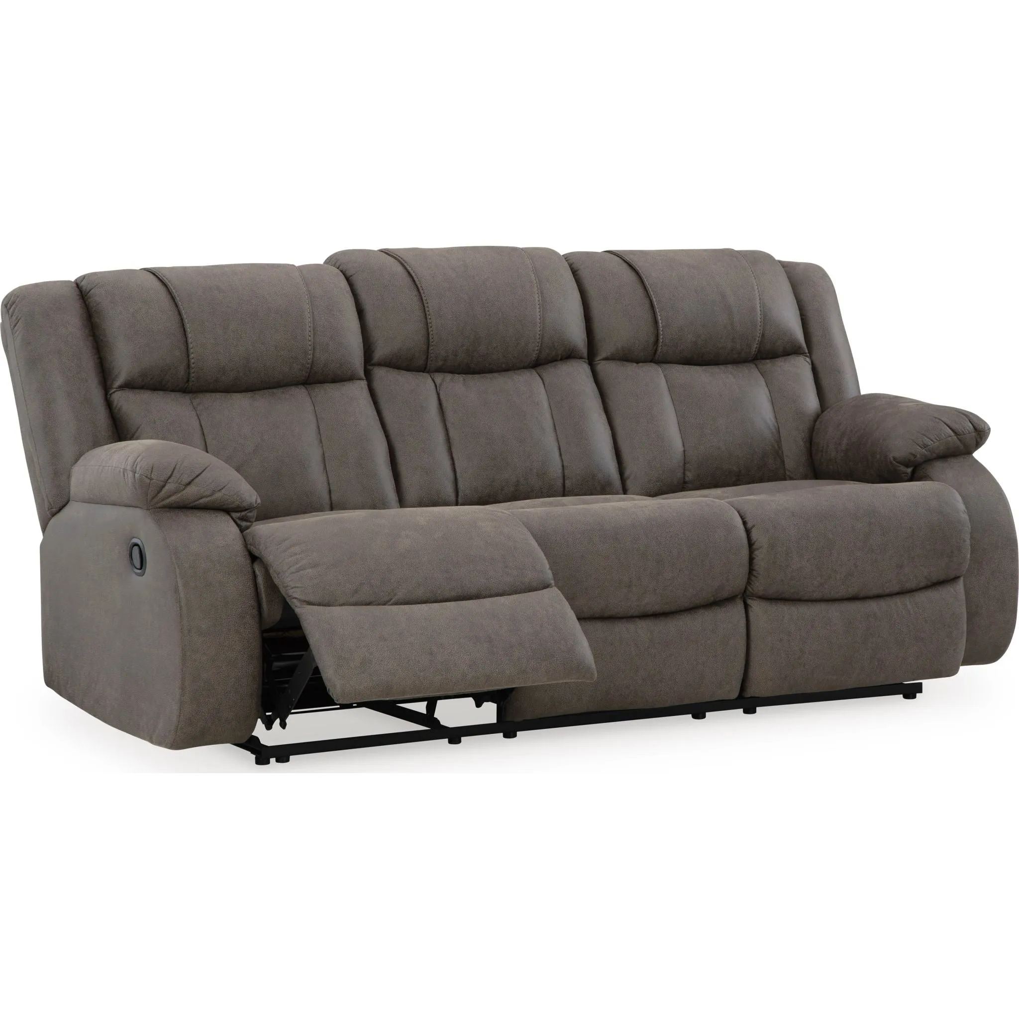 First Base Reclining Sofa - Gunmetal