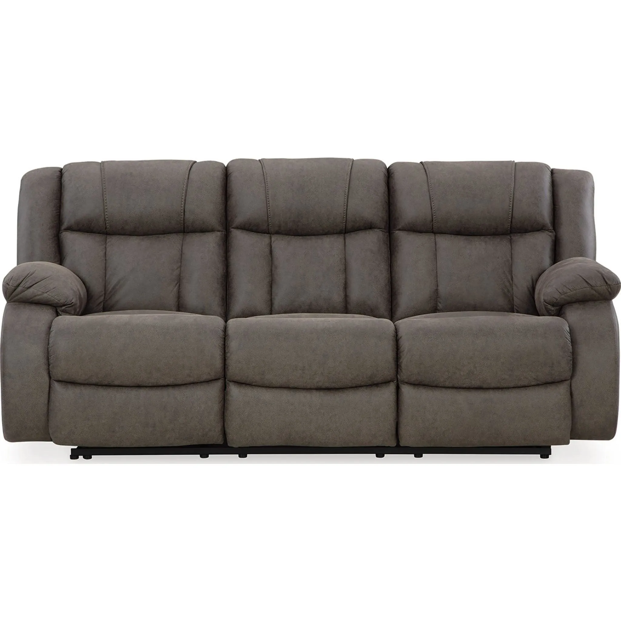 First Base Reclining Sofa - Gunmetal