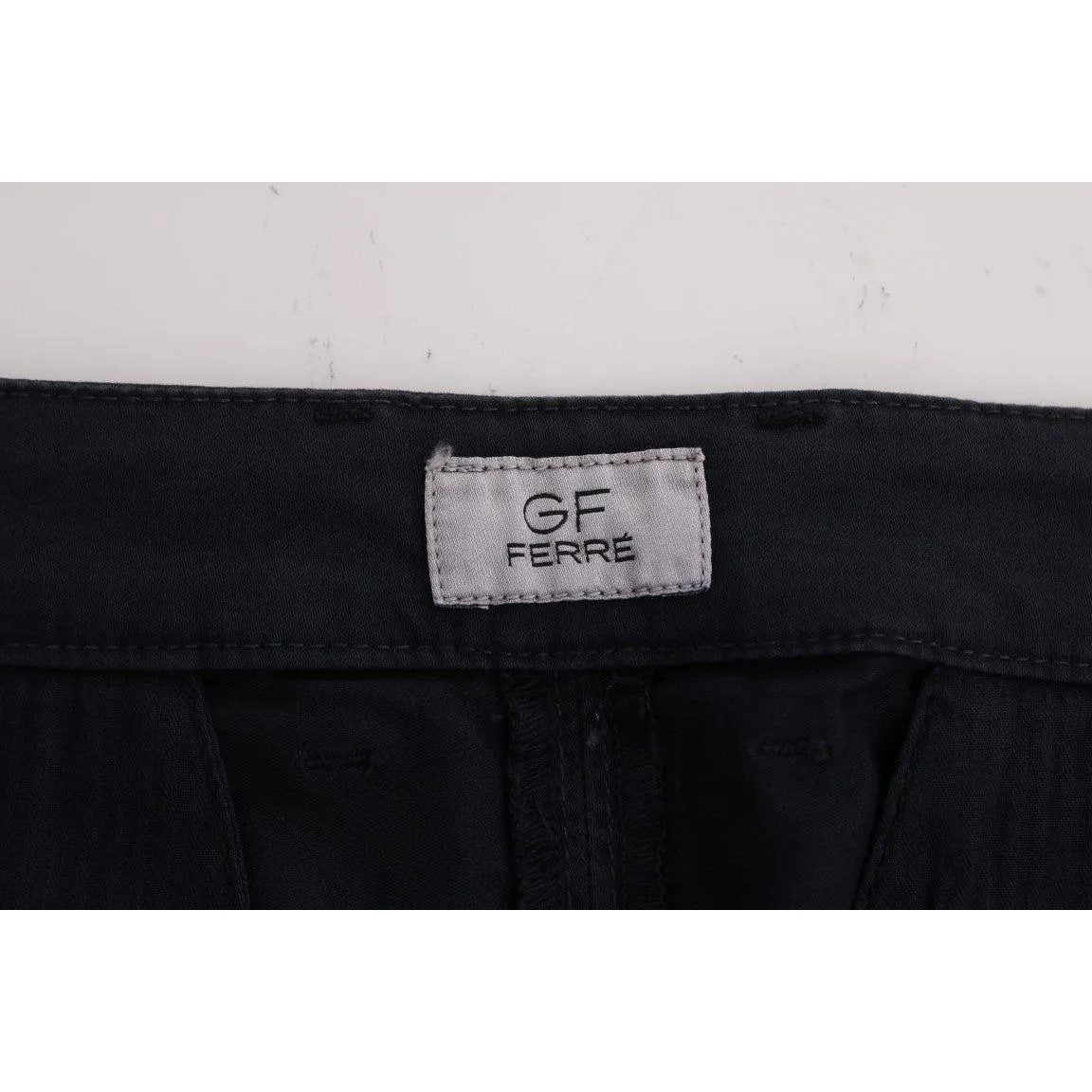 GF Ferre Chic Slim-Fit Blue Cotton Stretch Pants