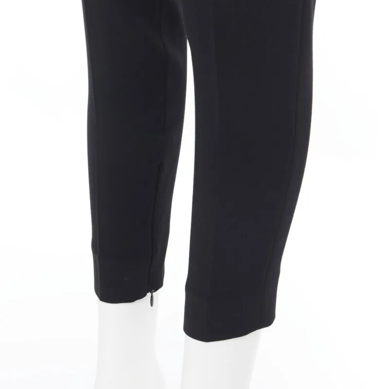 GIAMBATTISTA VALLI black viscose wool blend zipped hem slim trousers XXS 26"