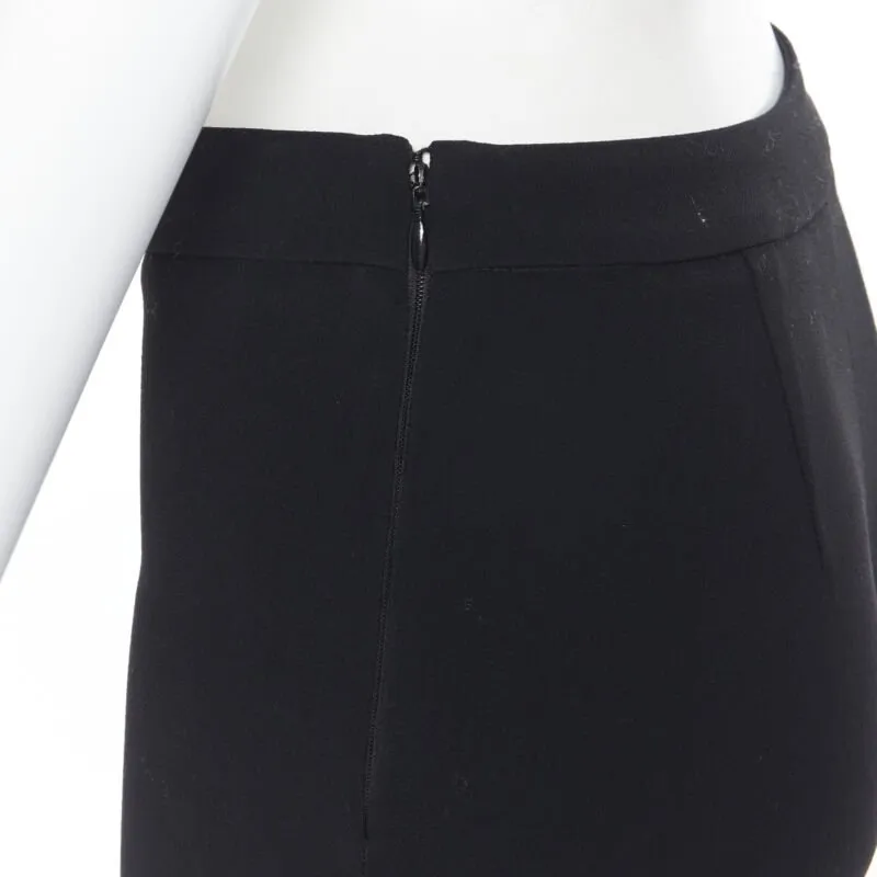 GIAMBATTISTA VALLI black viscose wool blend zipped hem slim trousers XXS 26"