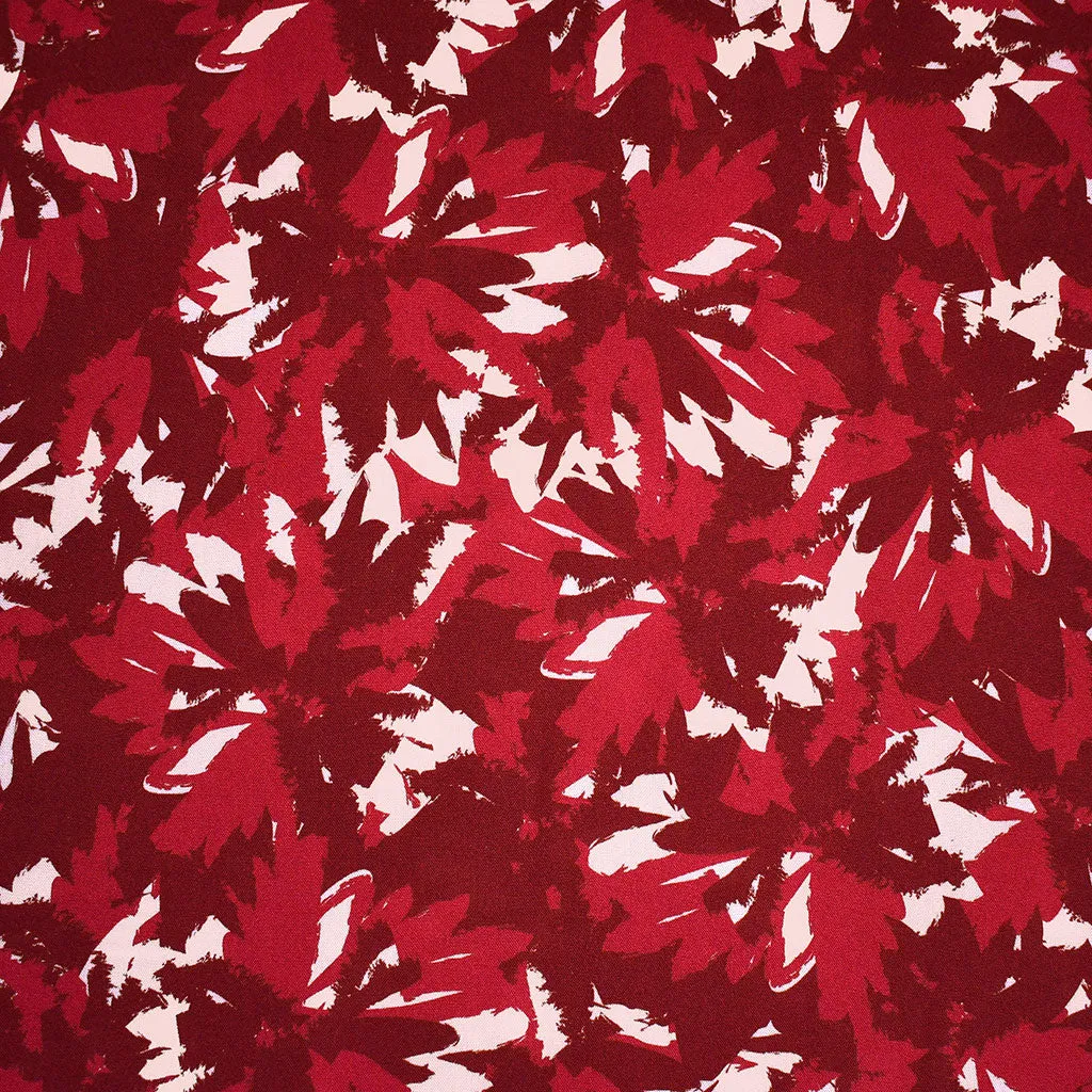 Églantine & Zoé Flora Abstract Floral Rayon Poplin Burgundy