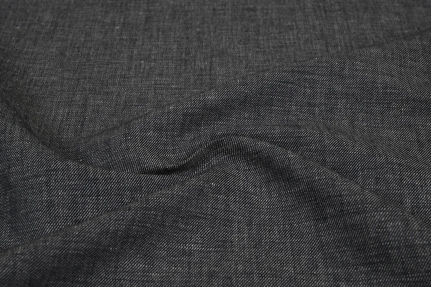 Gray Plain Cotton Denim Twill Fabric