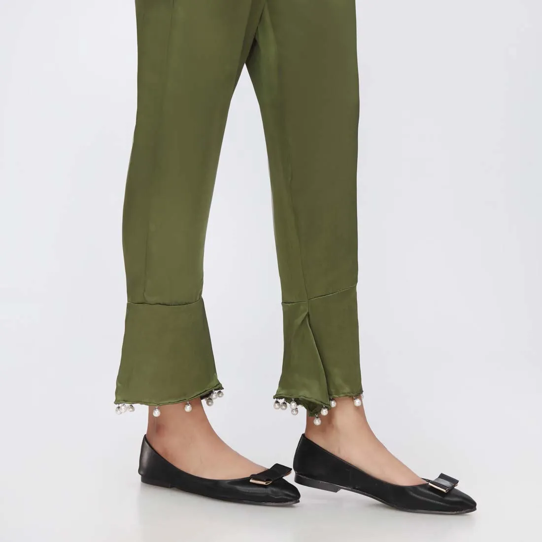 Green Shamouse Silk Slim Fit Trouser PW3677