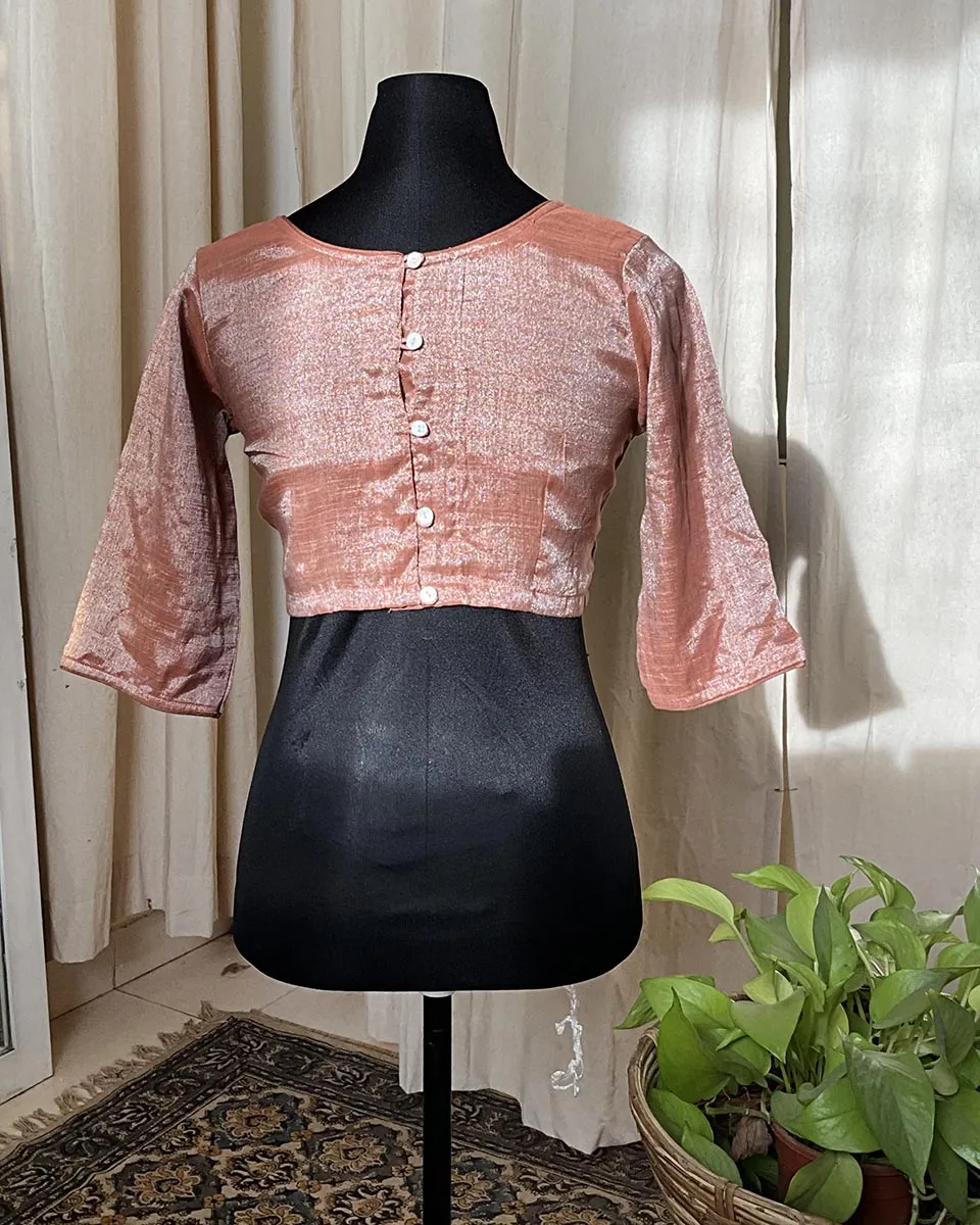 Handwoven Cotton Zari Blouse - Love Despite