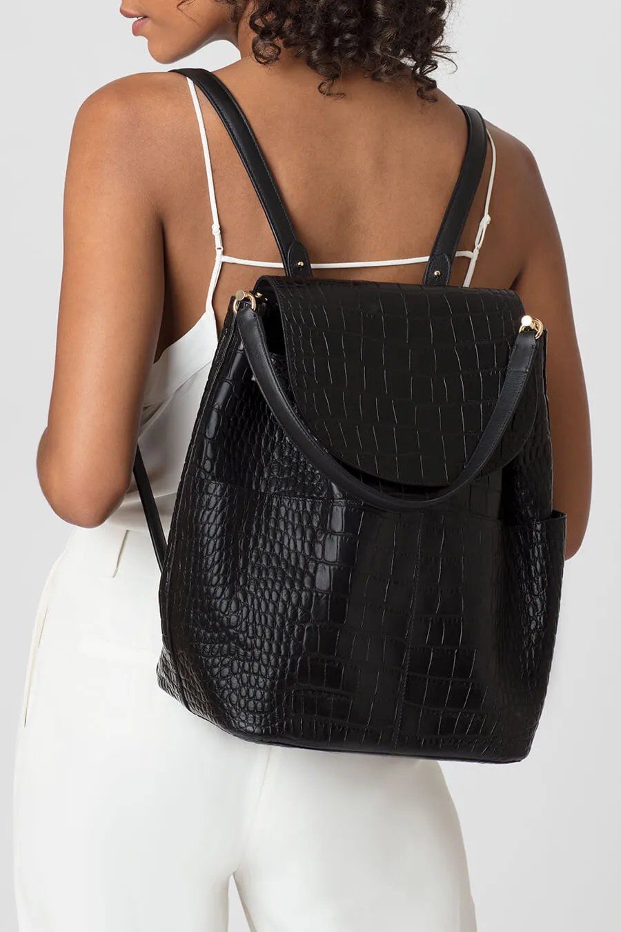 Leather Backpack Croco