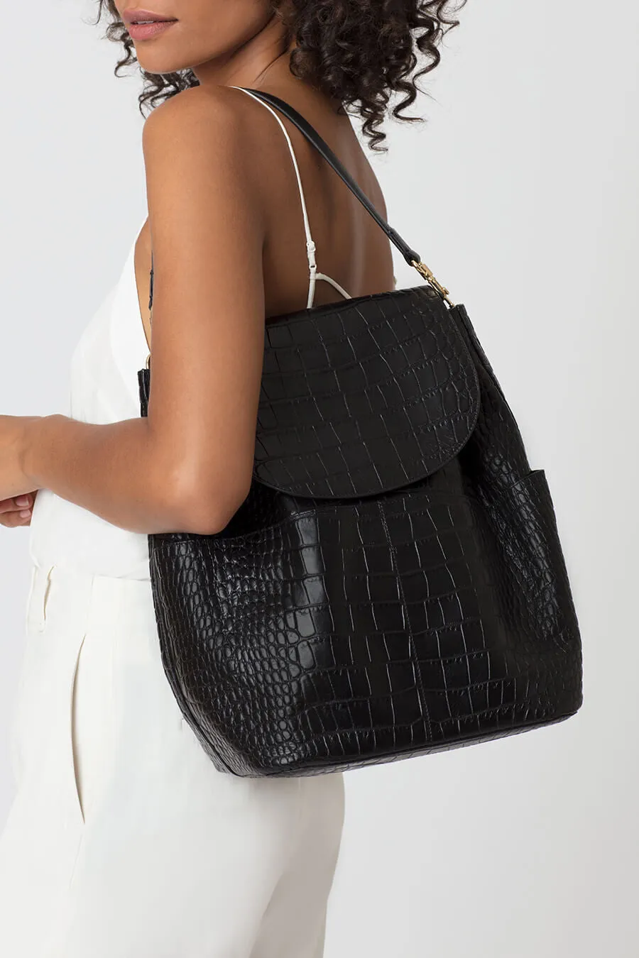 Leather Backpack Croco