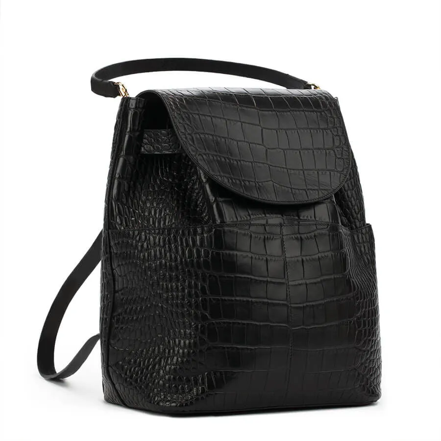 Leather Backpack Croco