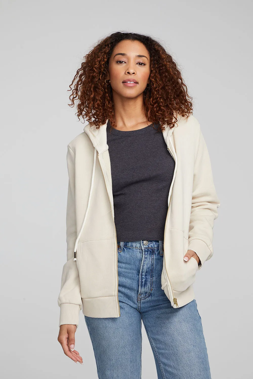 Lex Oatmeal Zip Up Hoodie