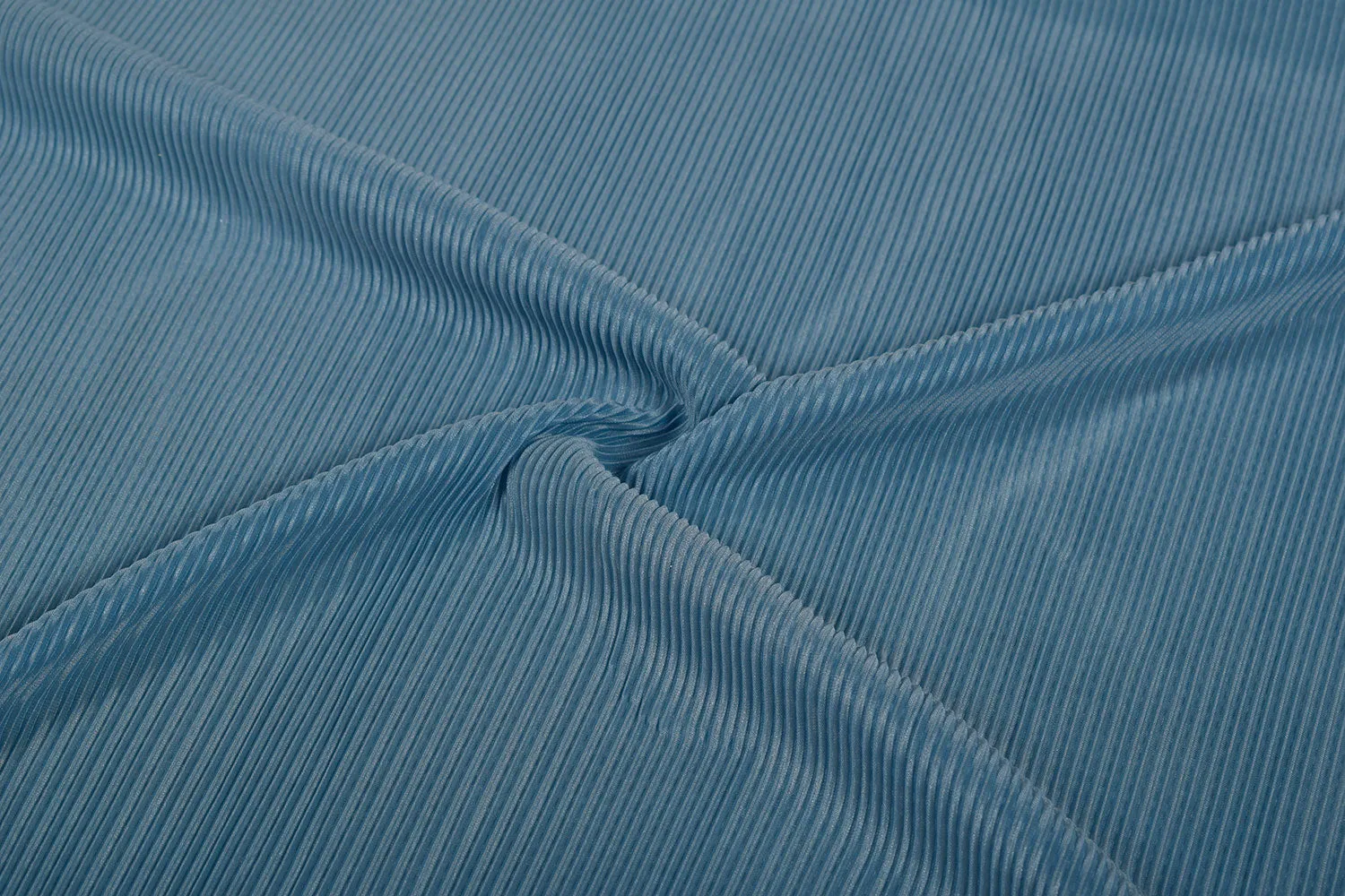 Light Blue Plain Pleated Knit Fabric