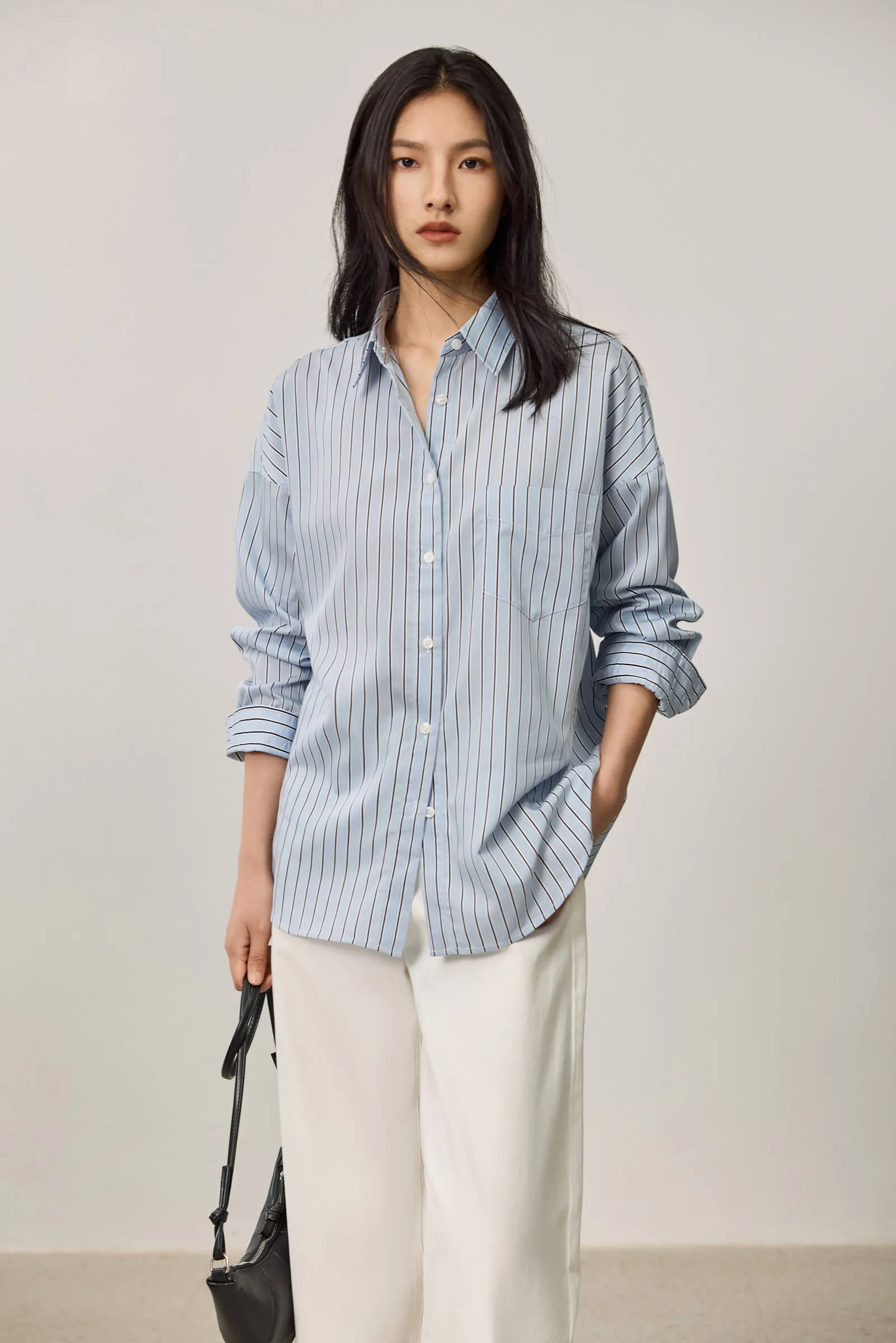 LILY Simple Striped Loose Shirt