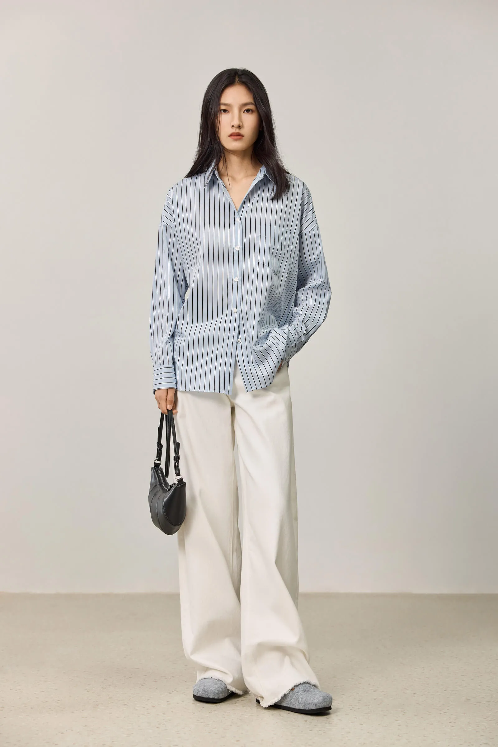 LILY Simple Striped Loose Shirt