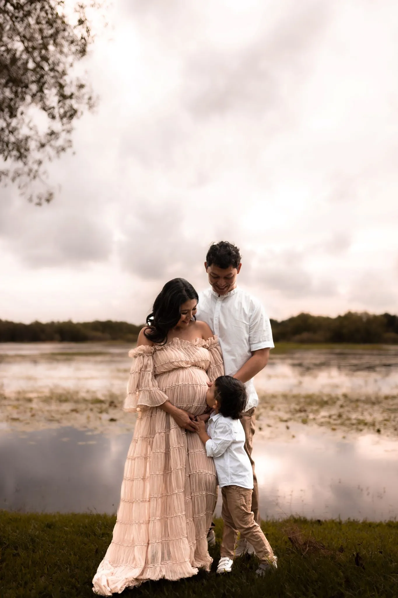 Maternity Photoshoot Dresses - Cream Chiffon Dress - RENTAL