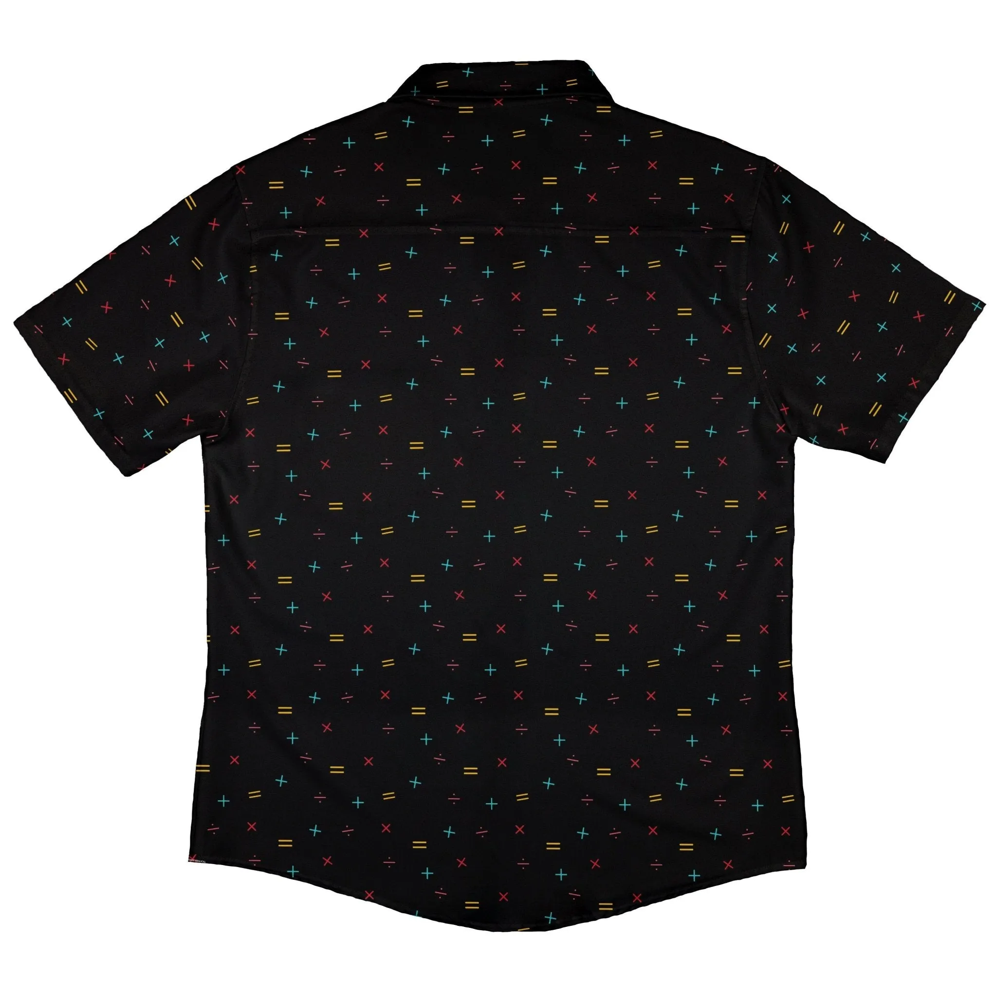 Math Symbols Black Button Up Shirt