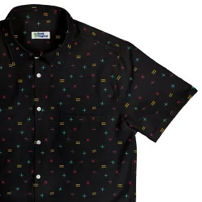 Math Symbols Black Button Up Shirt