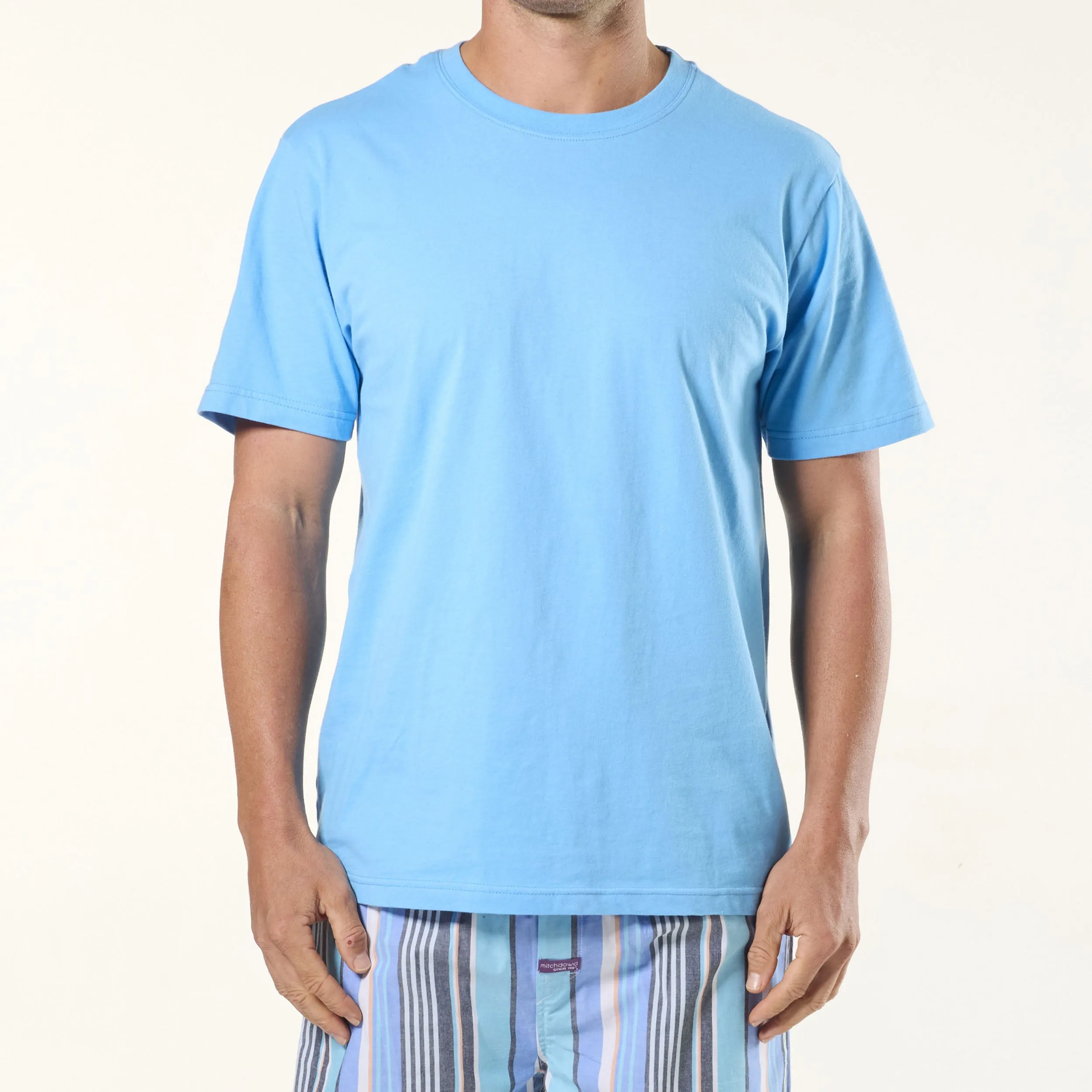 Men's Cotton Crew Neck Tee 2 Pack - Blue & Navy