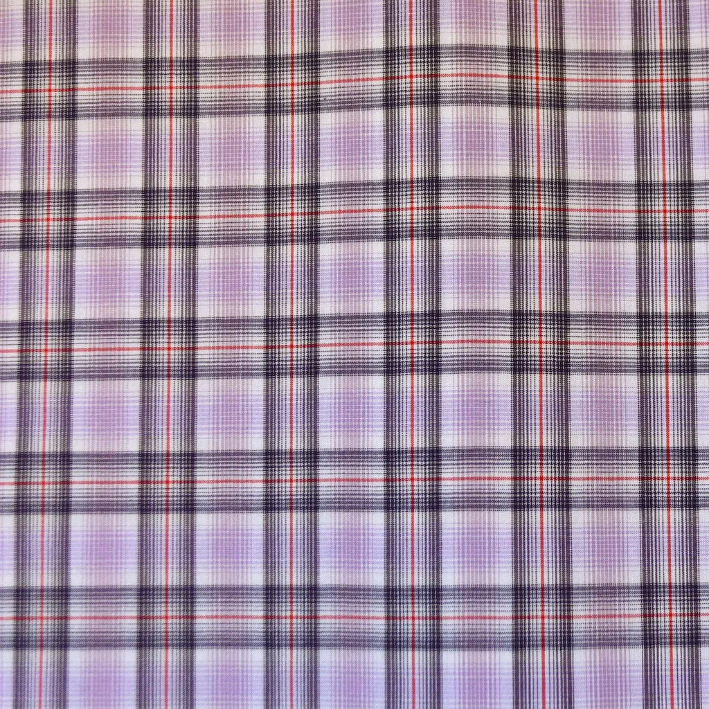 Micro Plaid Cotton Shirting Lavender